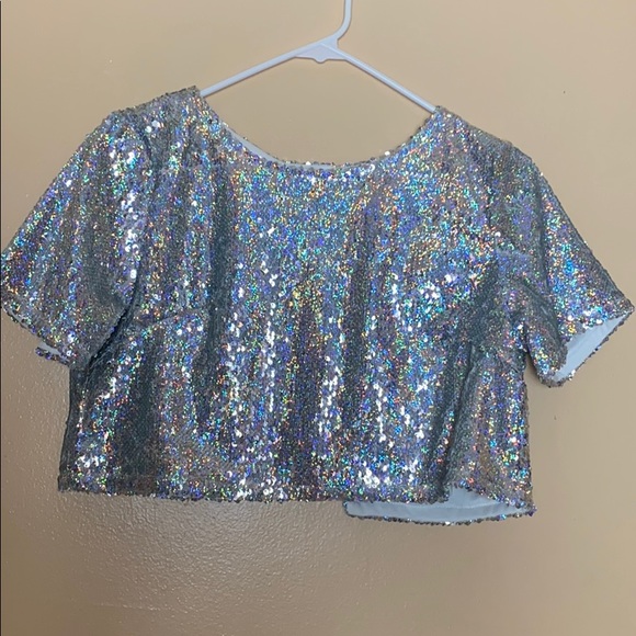Sequin Crop Top - Picture 1 of 4